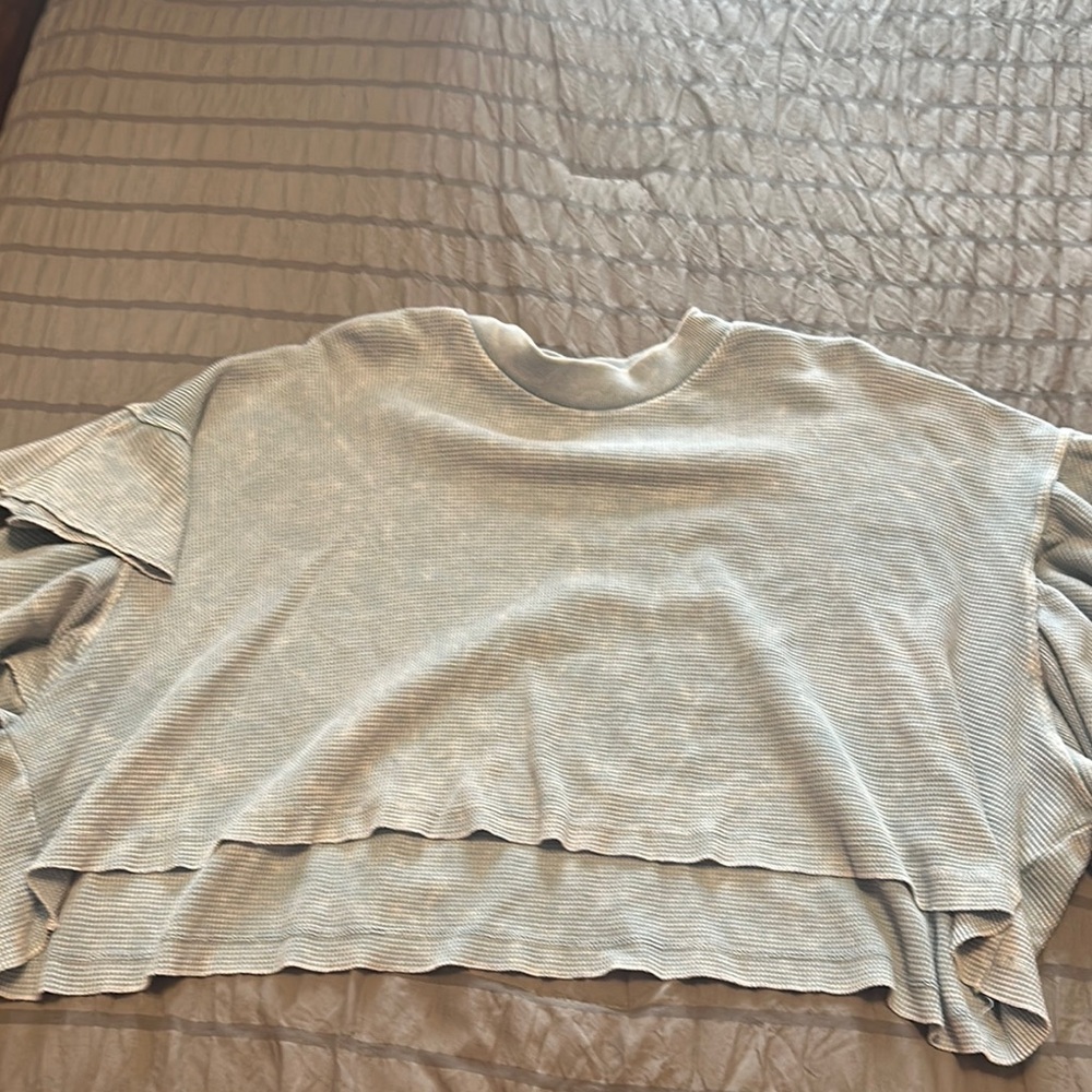 Women's bluish grey  Ribbed Top